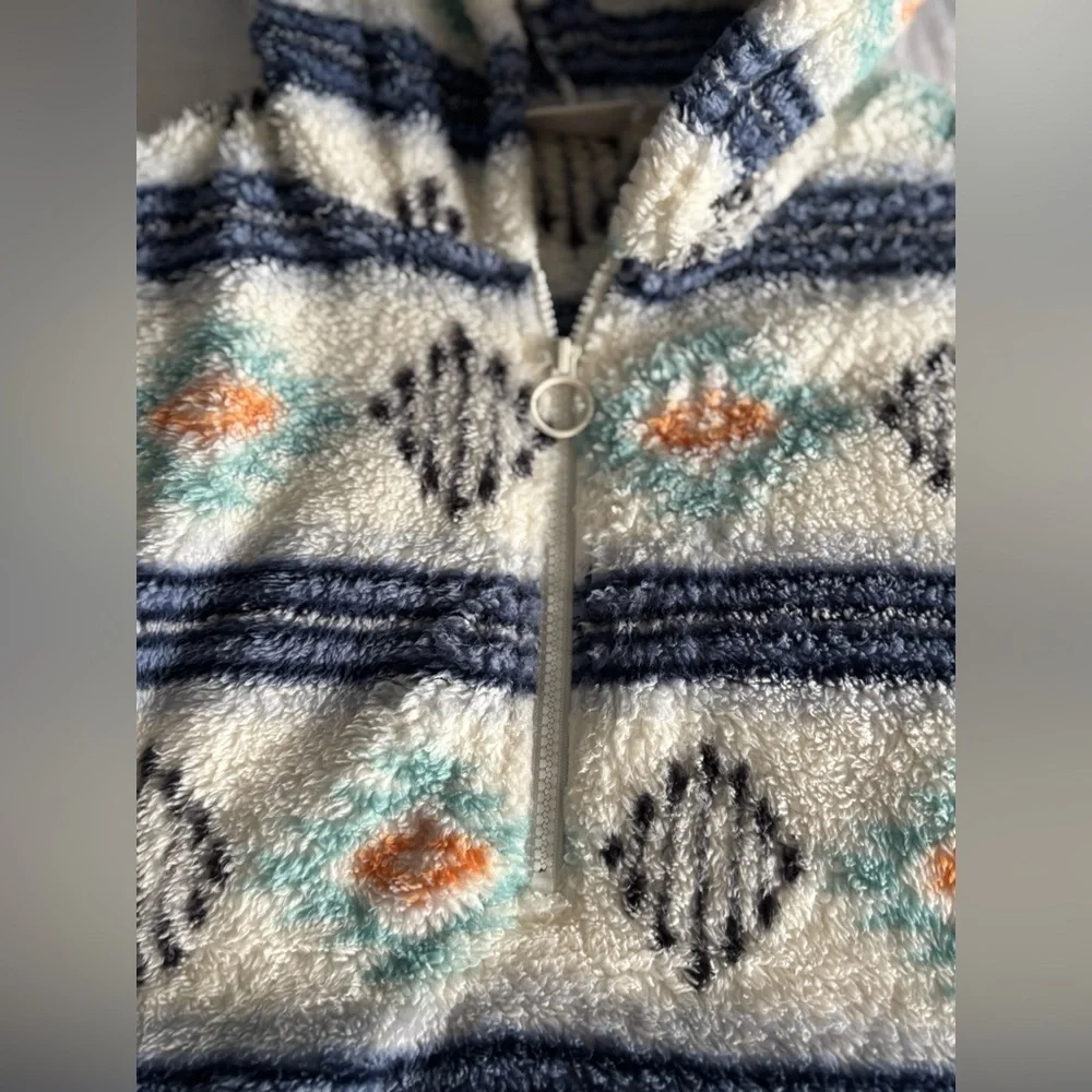 SO Womens Fleece Quarter Zip XS Western Print - Picture 7 of 8